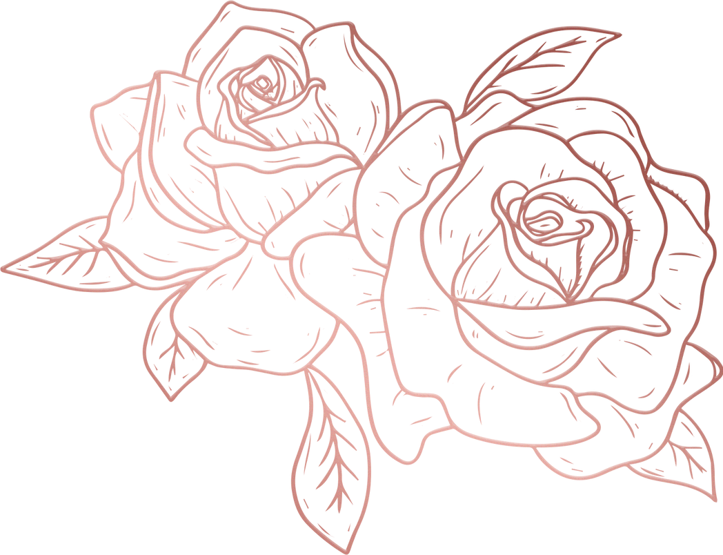 Metallic Monoline Rose Gold Roses